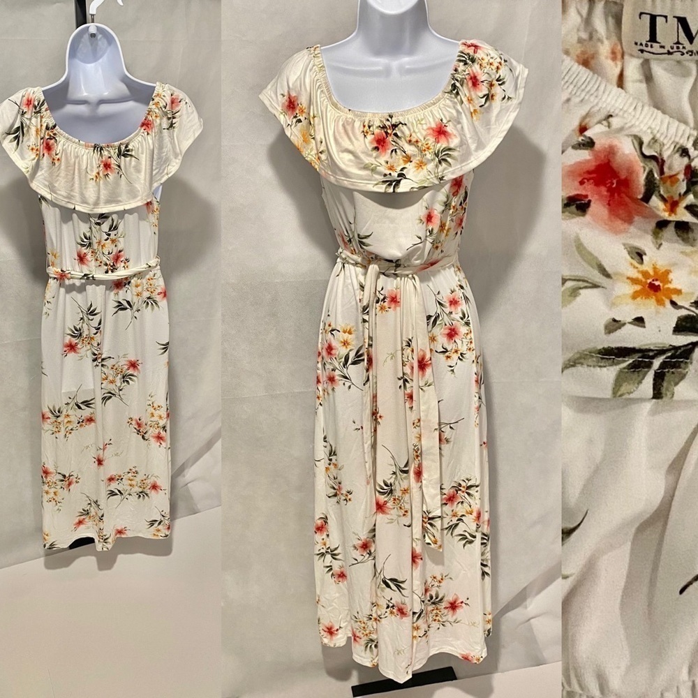 Floral maxi, scoop neck or off the shoulder